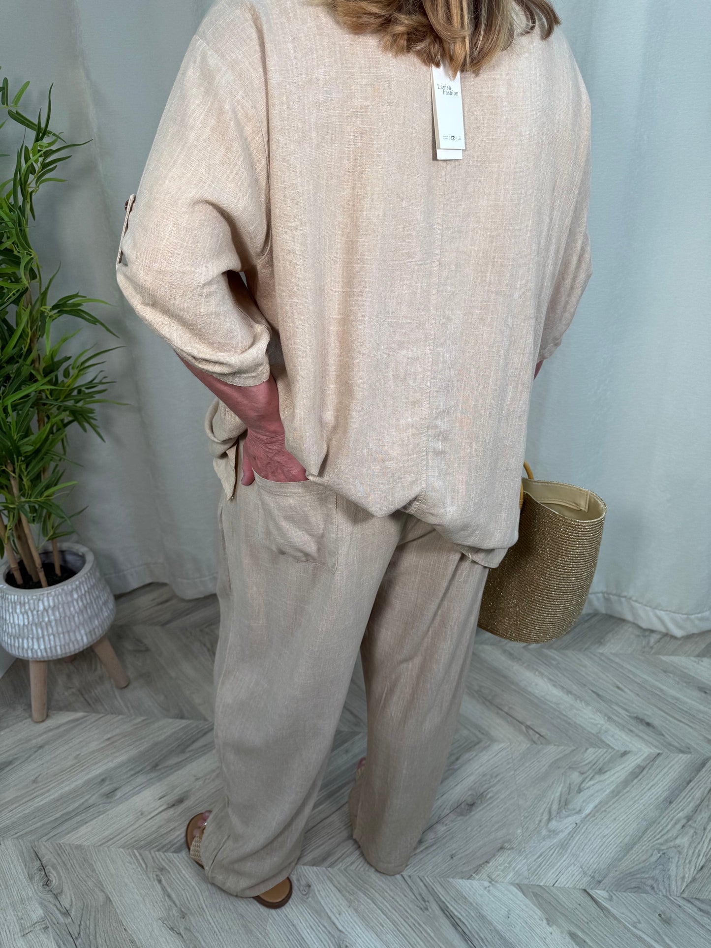 CURVE Natalie Linen Ruched Two Peice