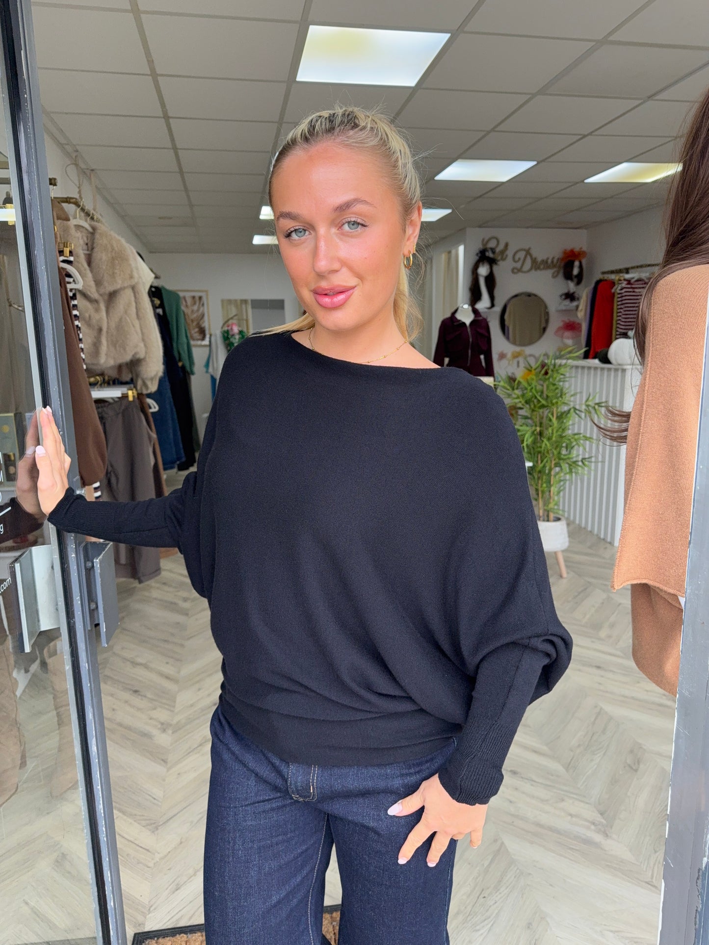 Nessa Slouchy Sweater - BLACK