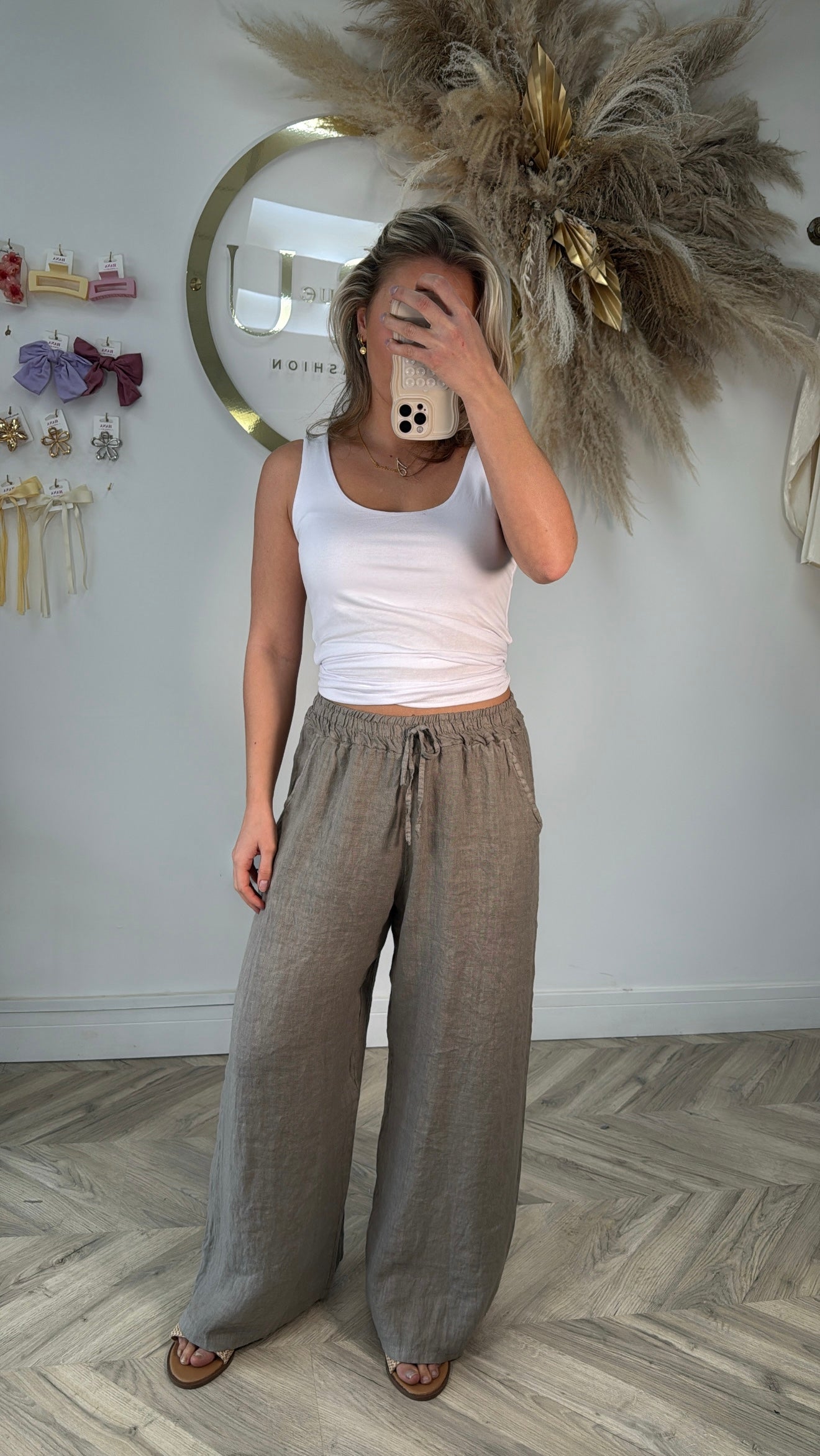 Layla Linen Trousers - Hazelnut