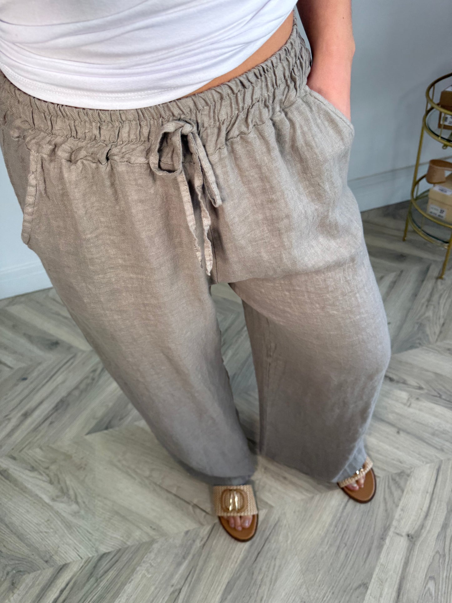 Layla Linen Trousers - Hazelnut