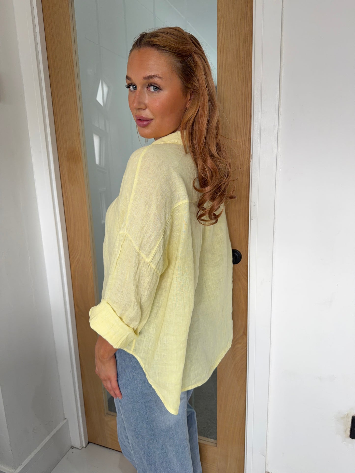 Bridget Linen Button Shirt - Lemon