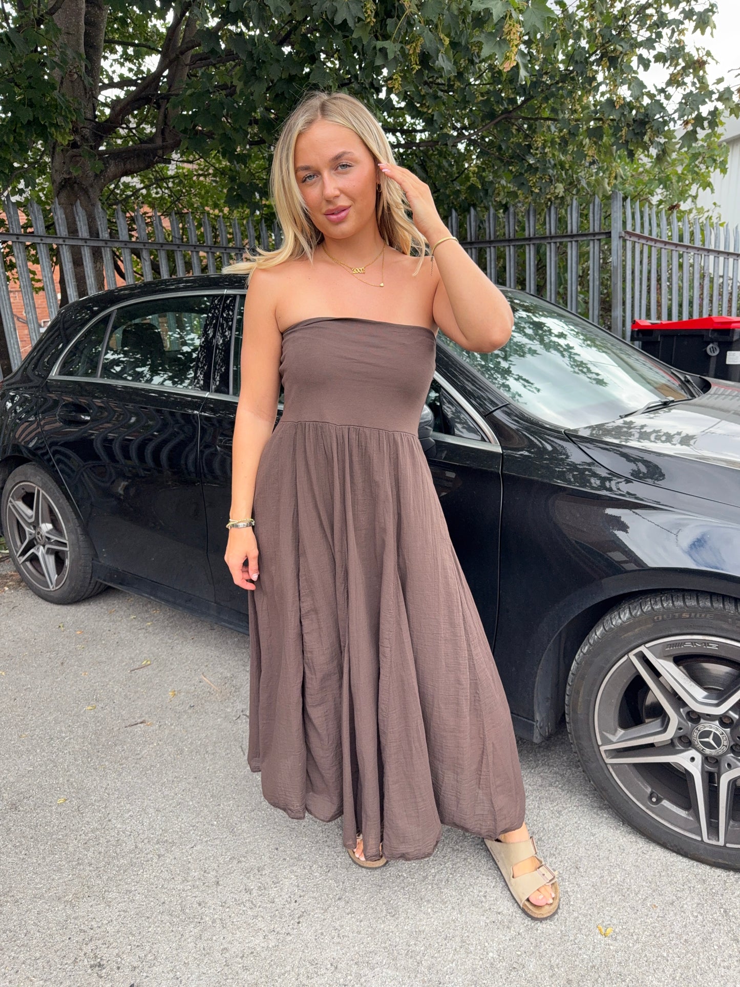 Beatrice Thick Waist Band Maxi Skirt - Chocolate