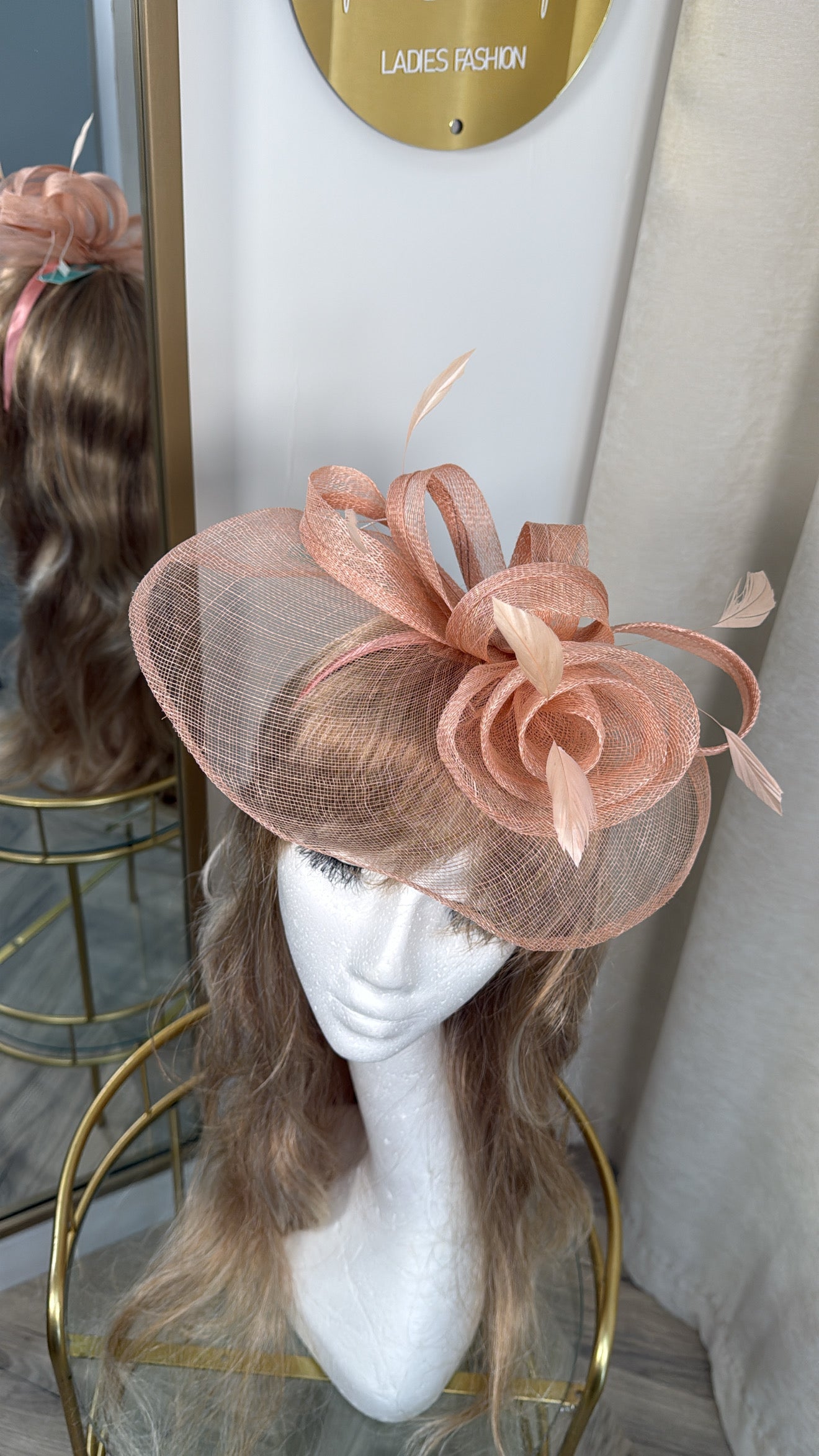 Hera Fascinator - Peachy Pink
