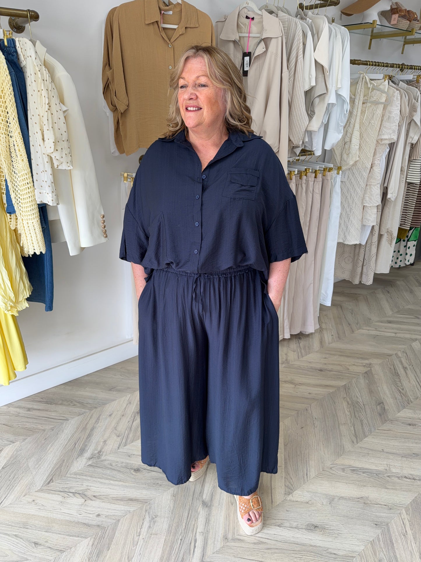 Isolde Pocketed Trousers - Navy