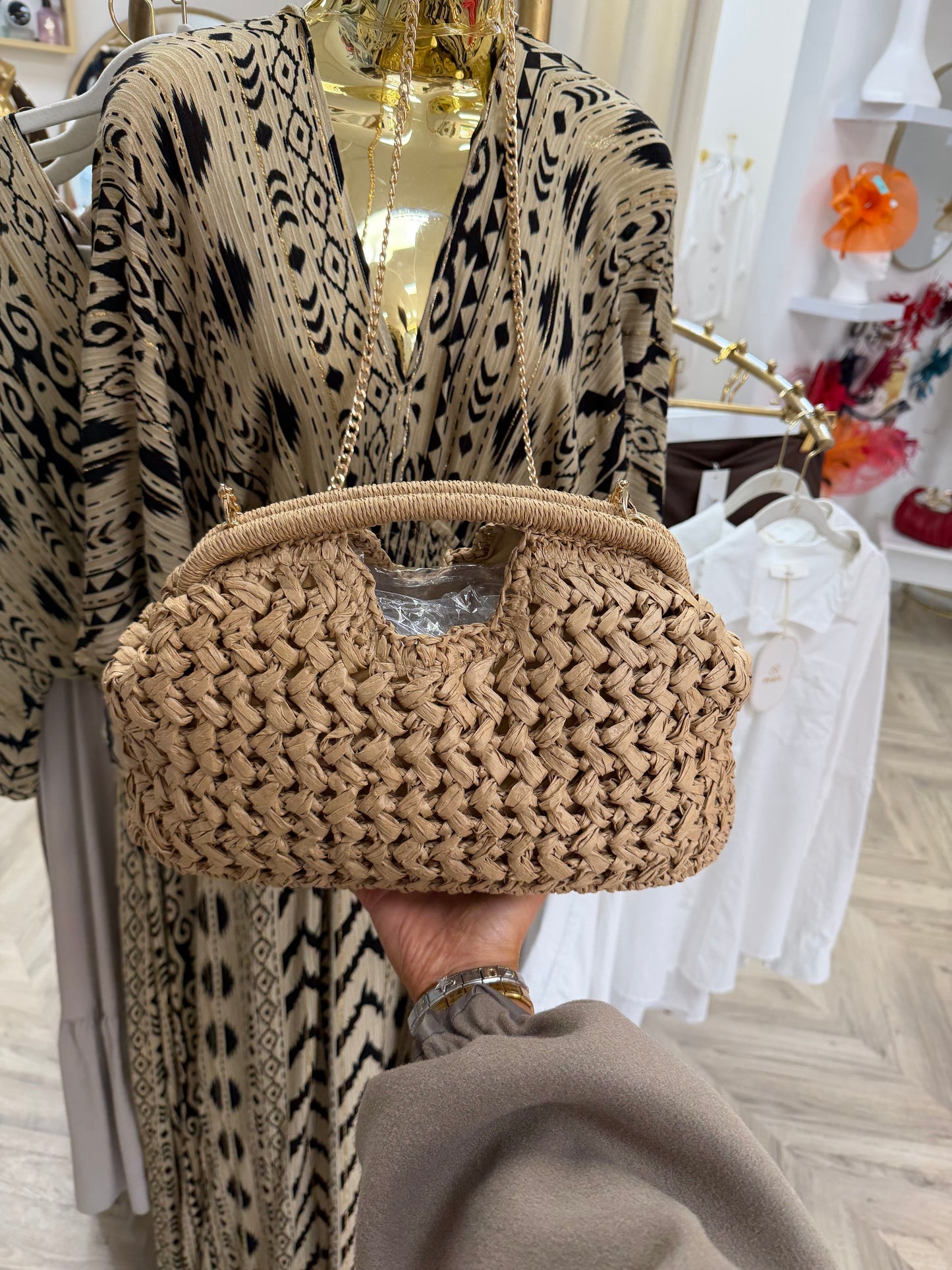 Breya Crochet Handbag - Neutral