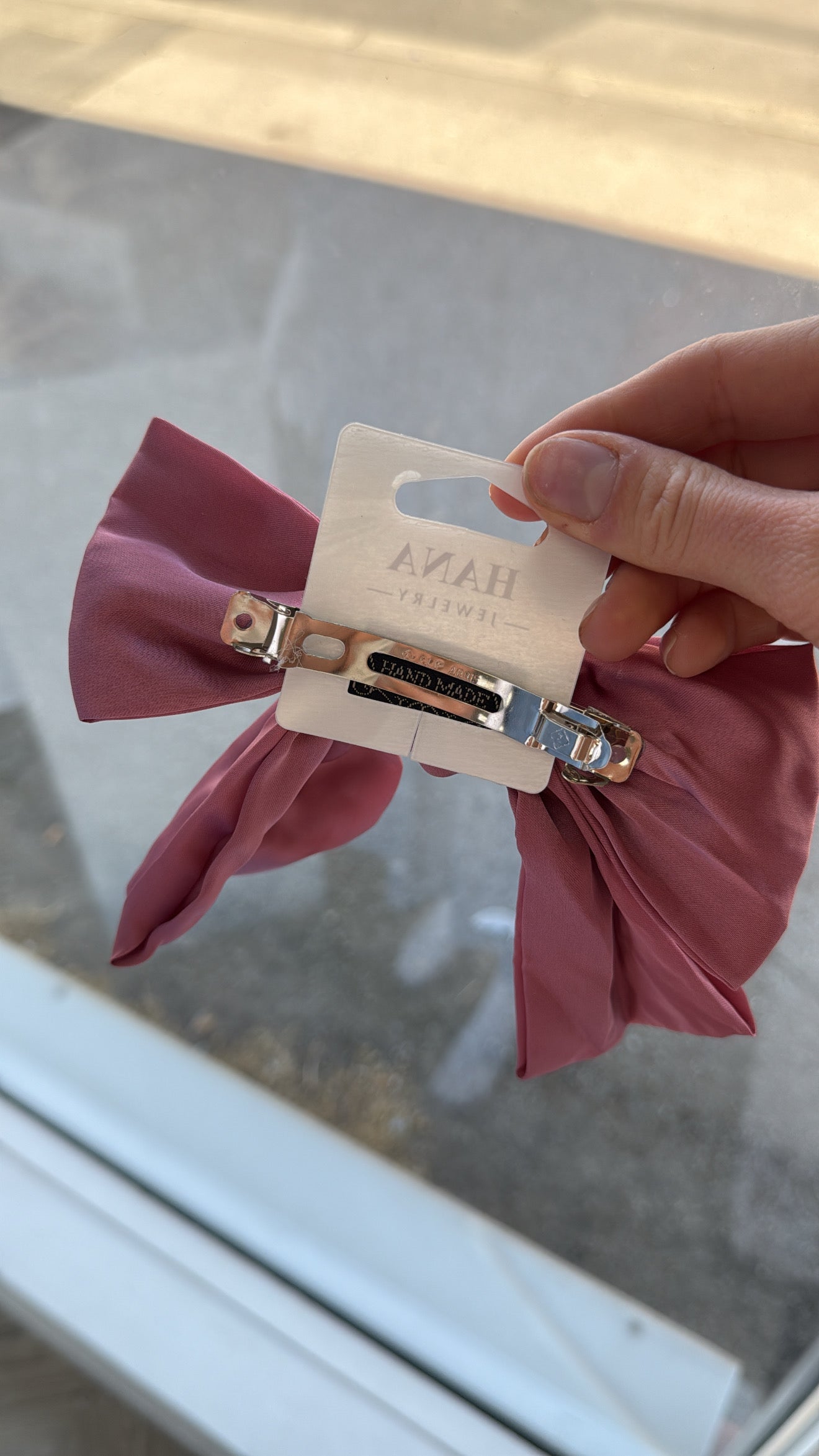 Hair Bow - Dusky Pink