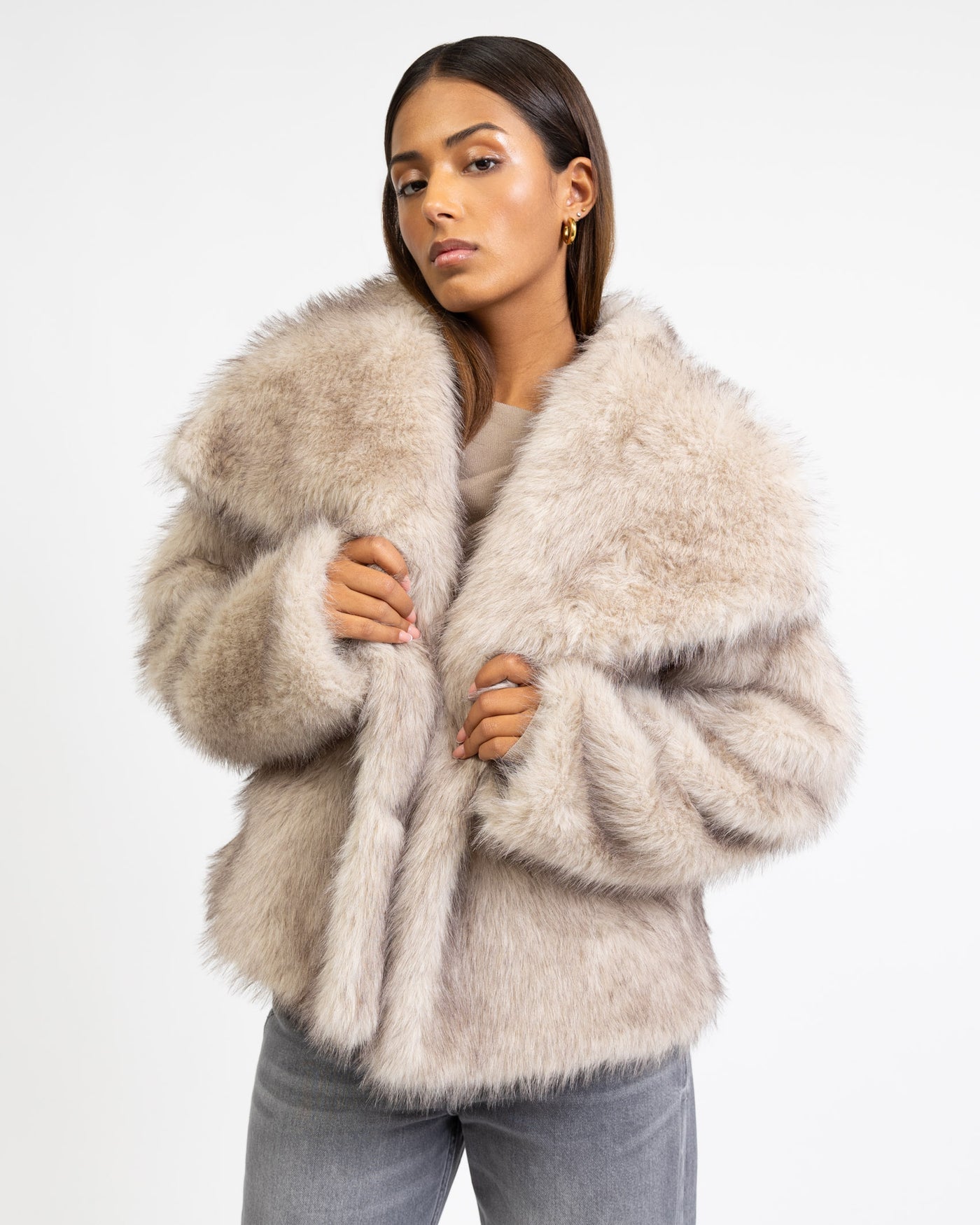 Tessa Fur Coat - Beige