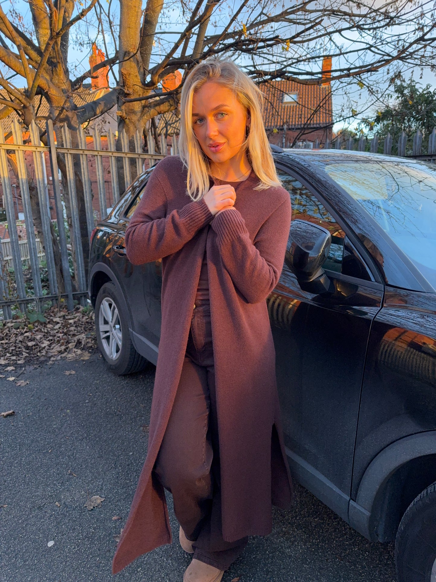 Erika Long Maxi Cardigan - Dark Brown