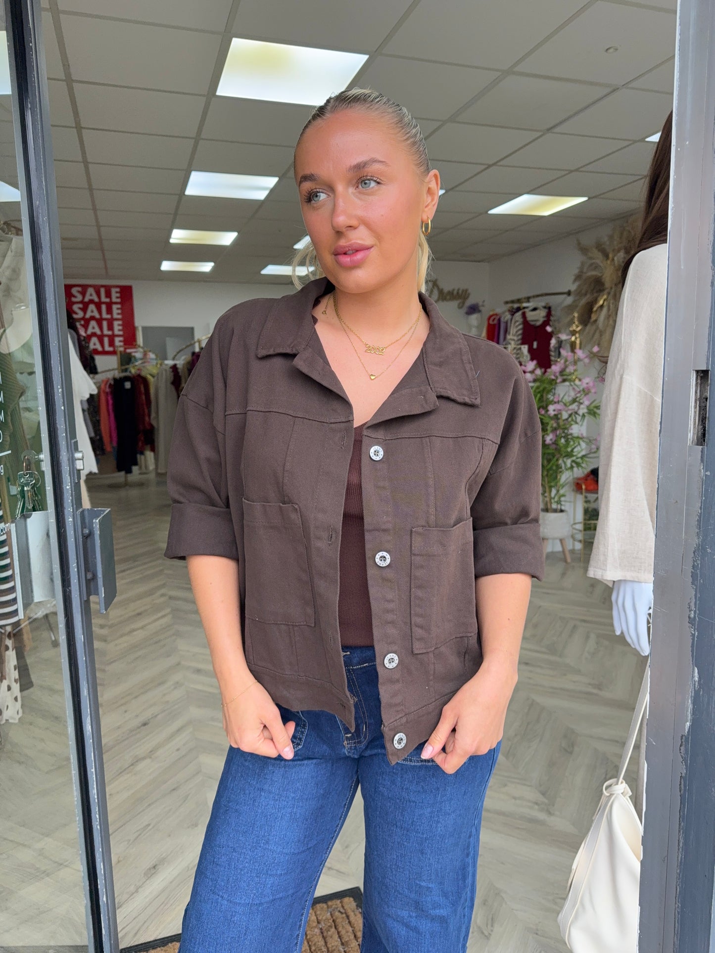 Daphne Denim Jacket - Chocolate