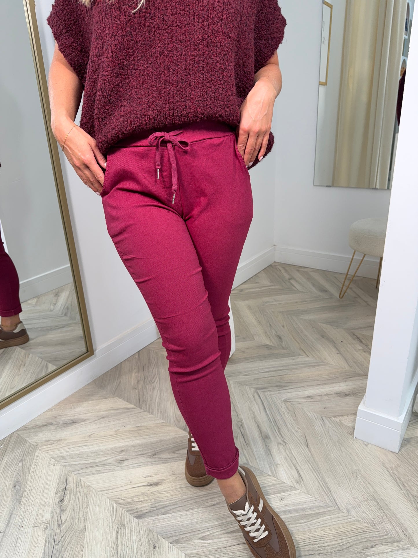 Magic Trousers - BERRY RED