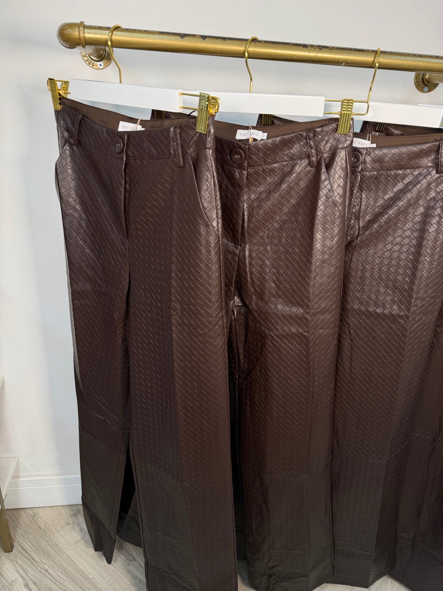 Roux Brown Leather Trousers