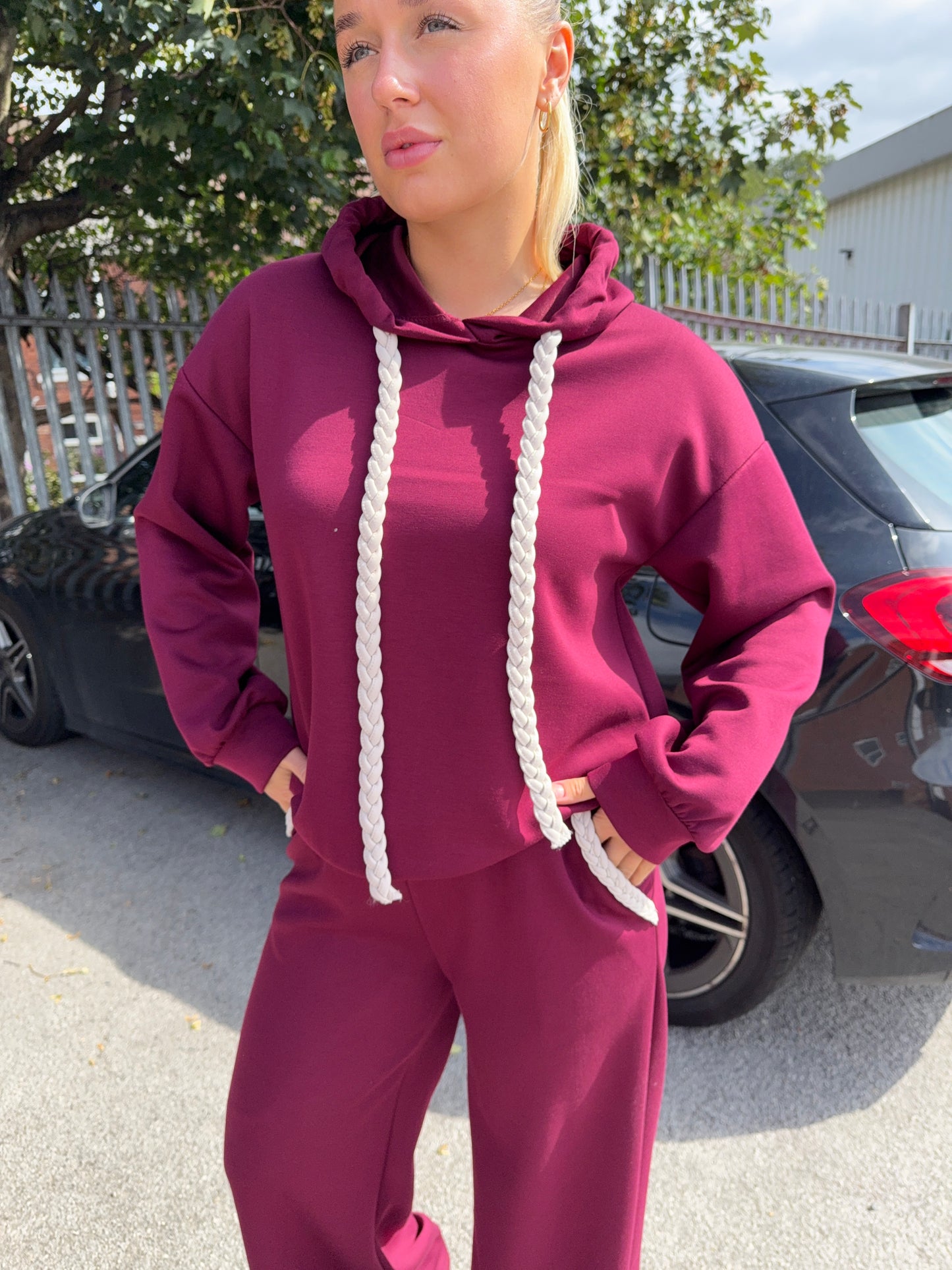 Marigold Rope Detailed Tracksuit - Burgundy