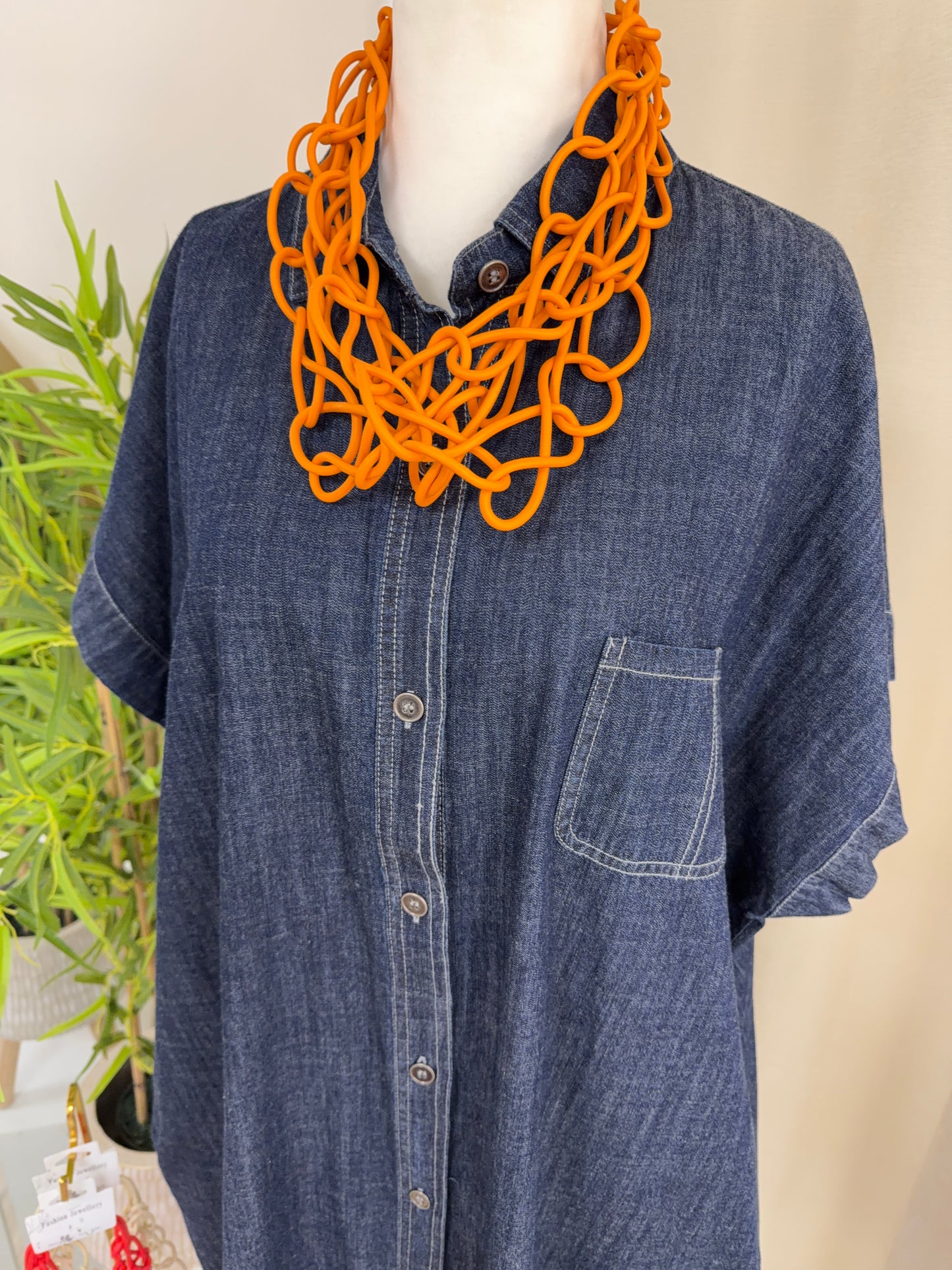 Genevieve Dark Denim Midi Dress