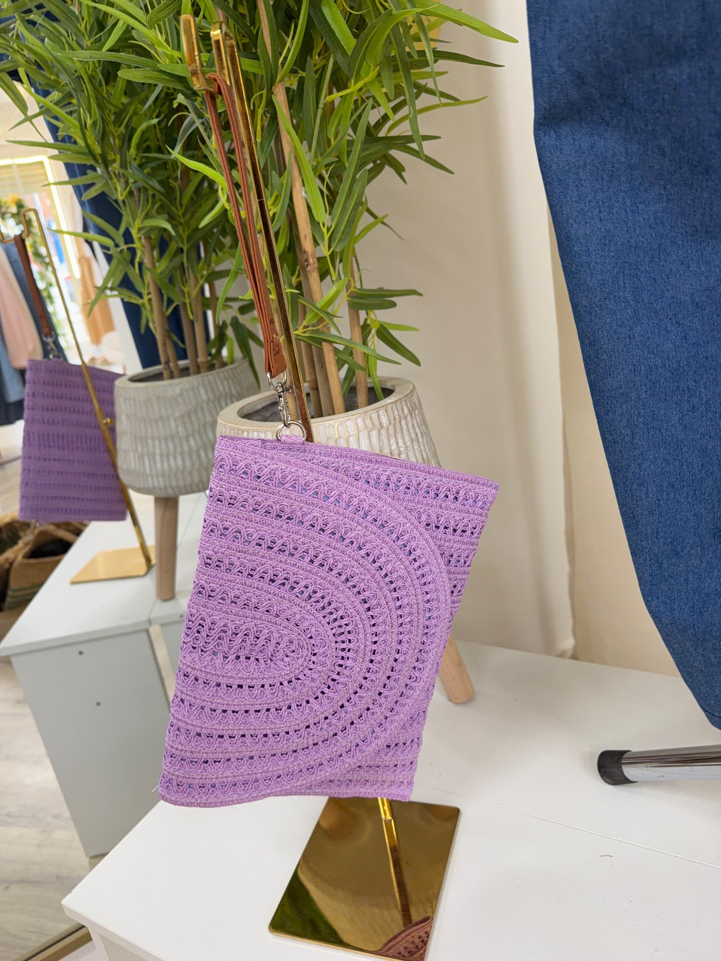 Lilac Cleo Clutch Bag