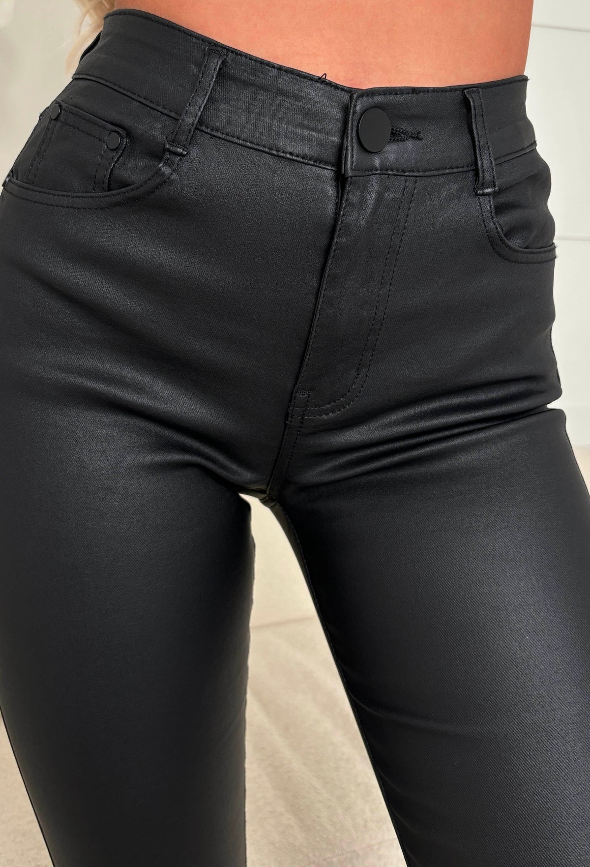 Black Leather Jeans