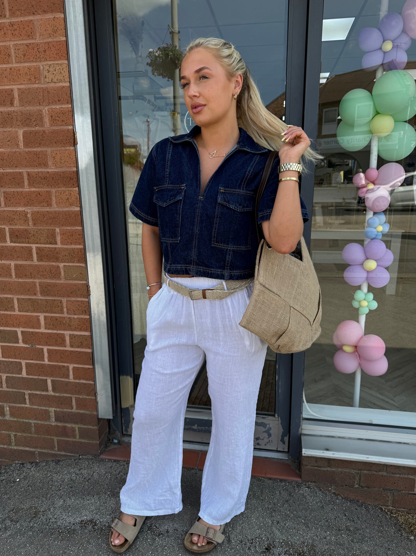 Trista Denim Top