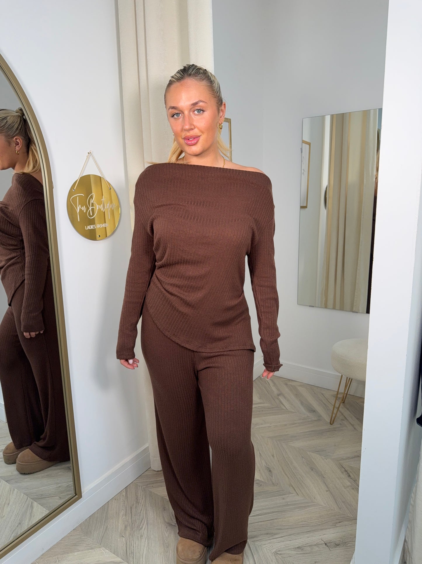 Sylvie Knitted Co-Ord - DARK BROWN