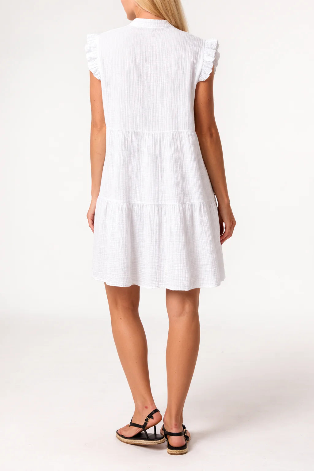 Cleo Cheesecloth Midi Dress - White