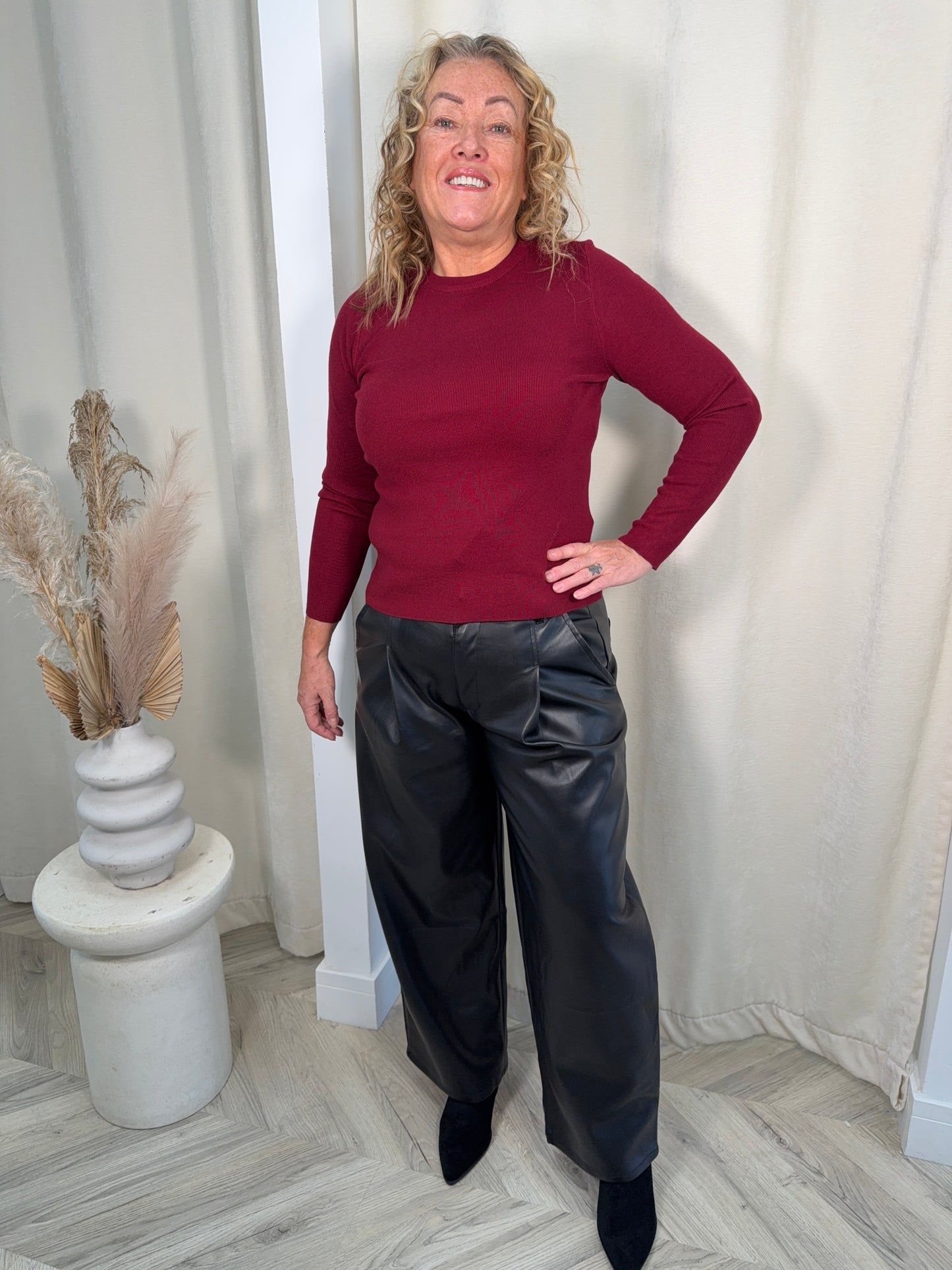 Holly Leather Wide Trousers