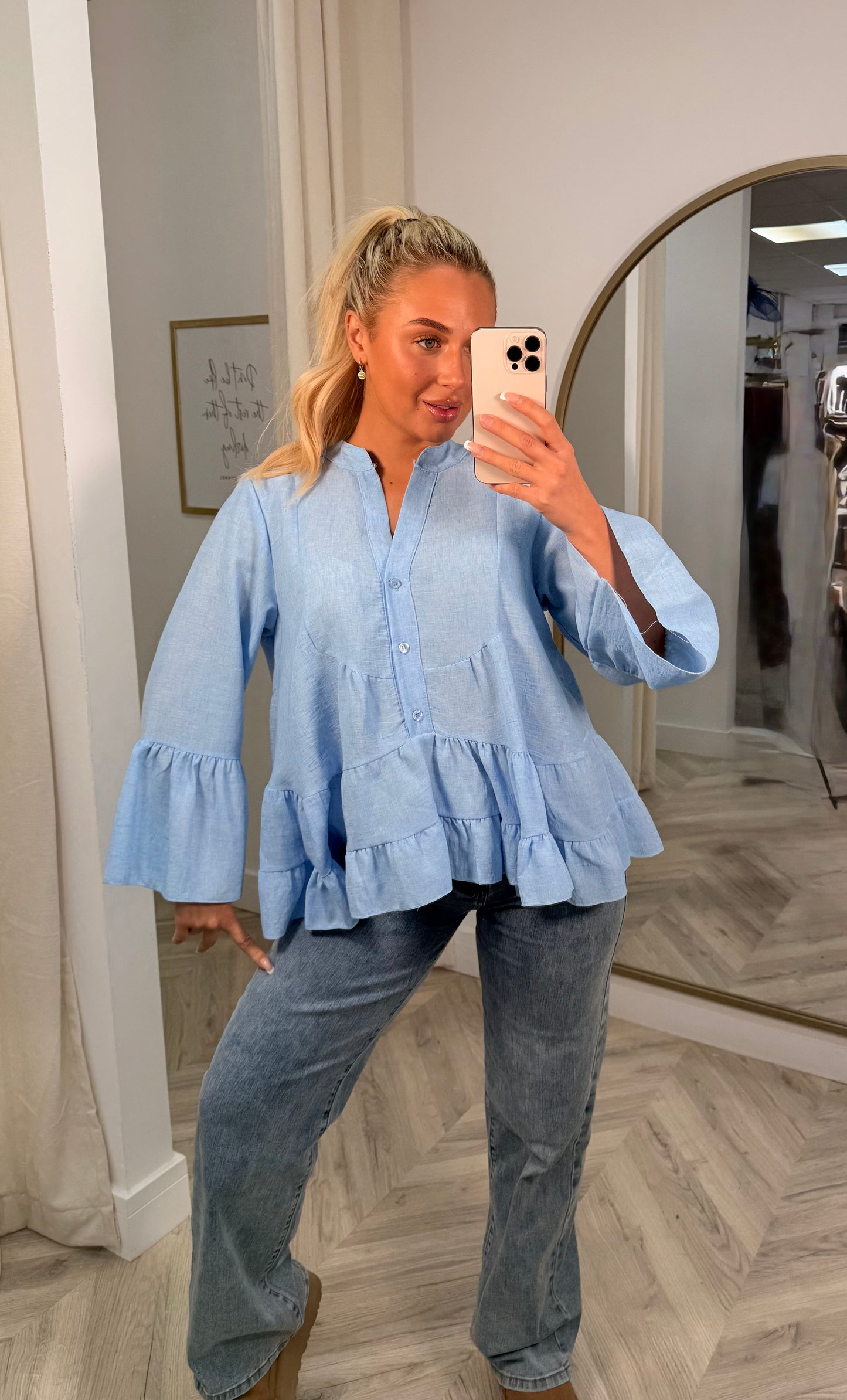 Cordelia Linen Shirt - Blue