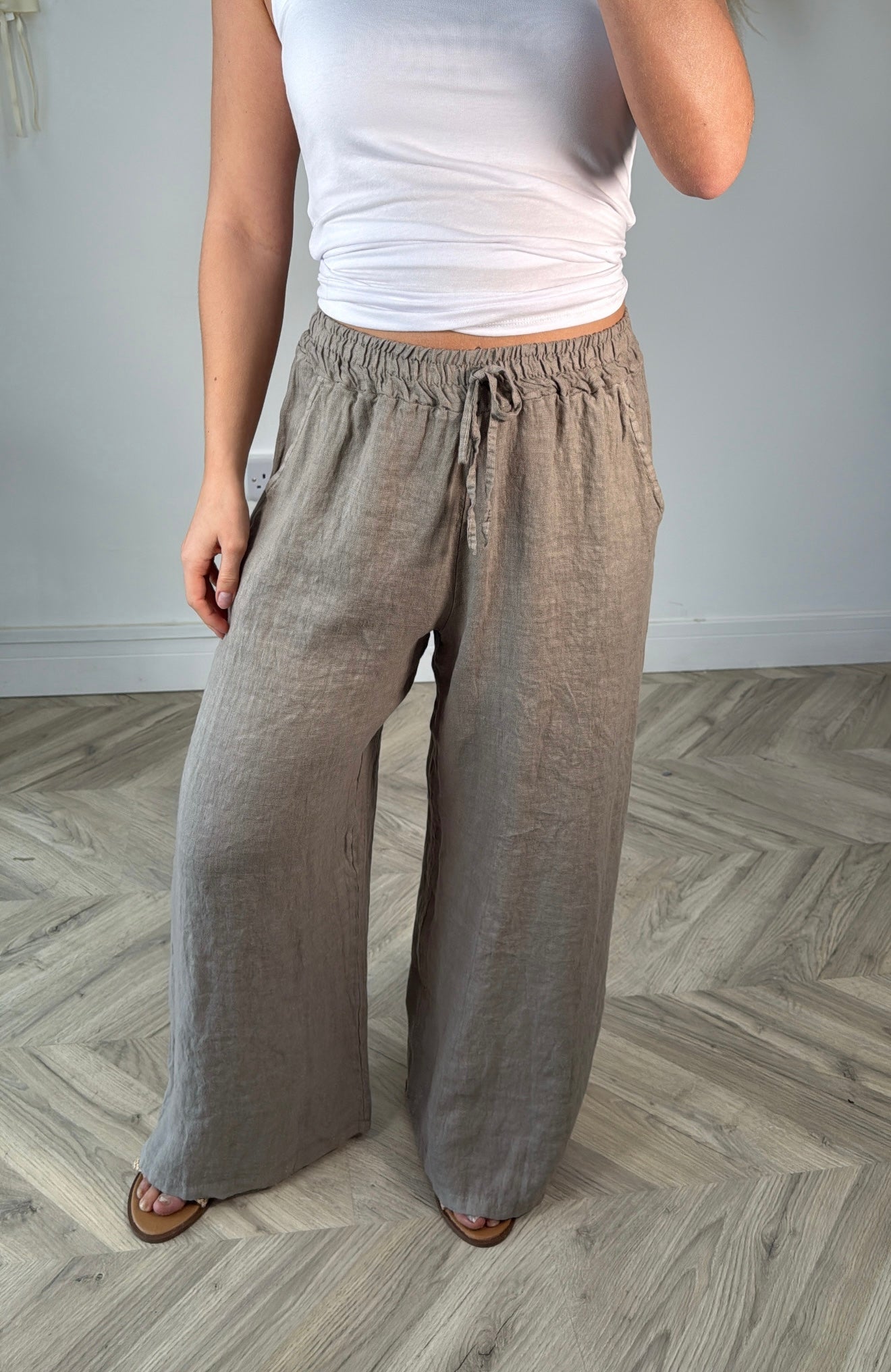 Layla Linen Trousers - Hazelnut