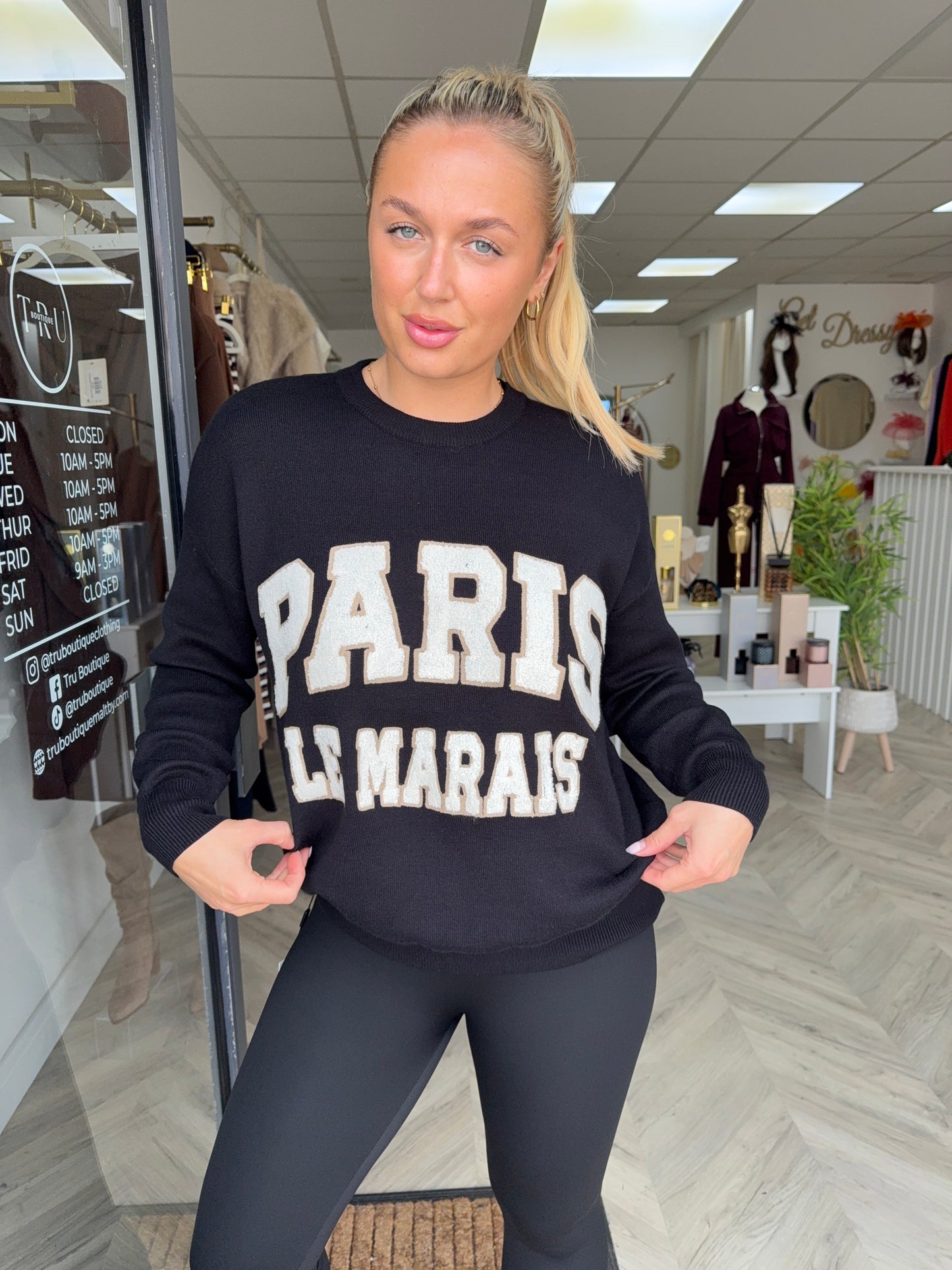Paris Knitted Sweater - BLACK