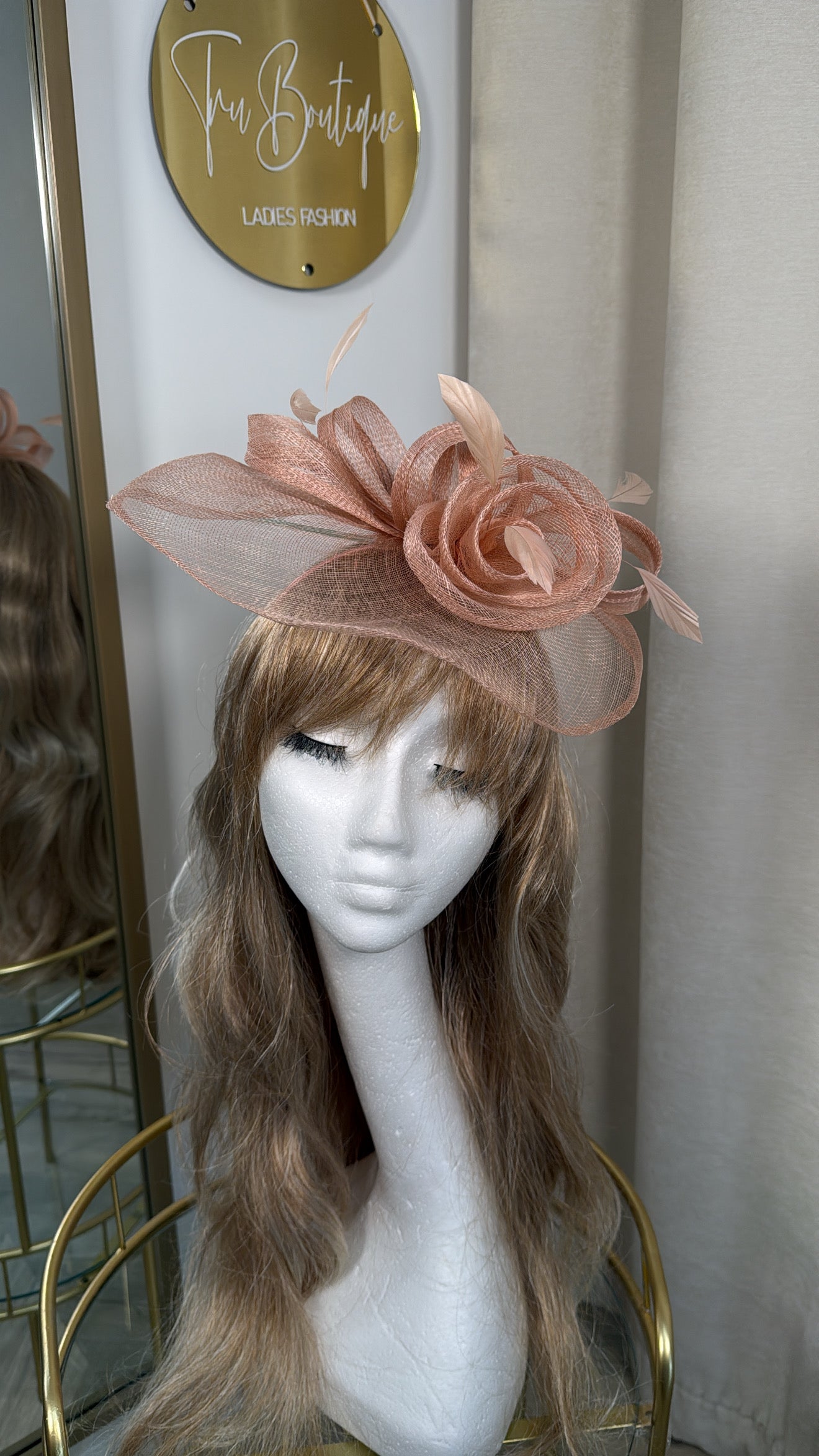 Hera Fascinator - Peachy Pink