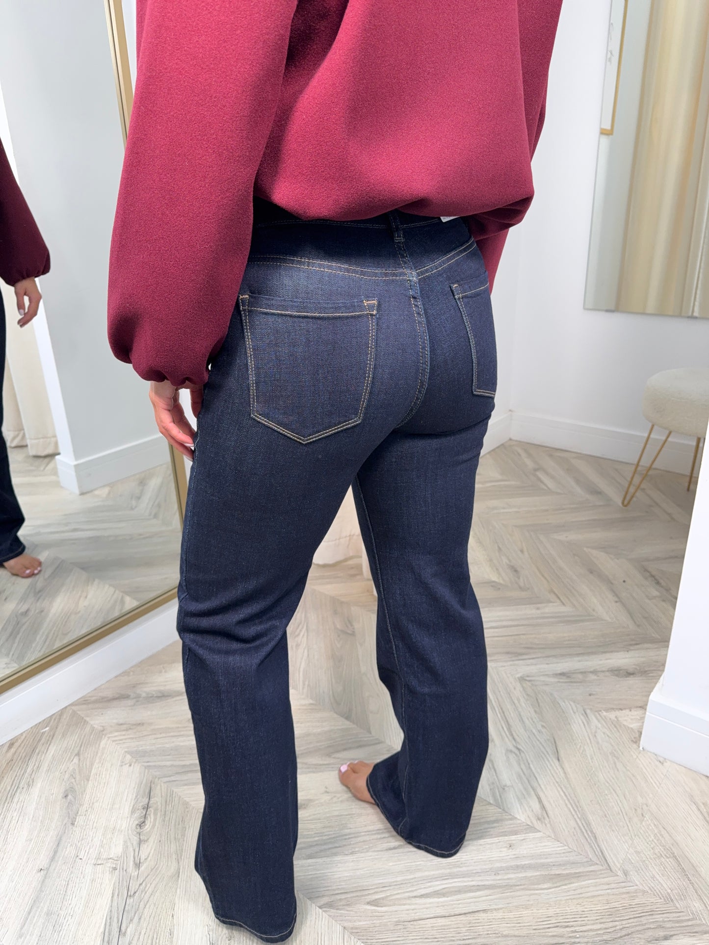 Jacey Indigo Washed Straight Leg Jeans