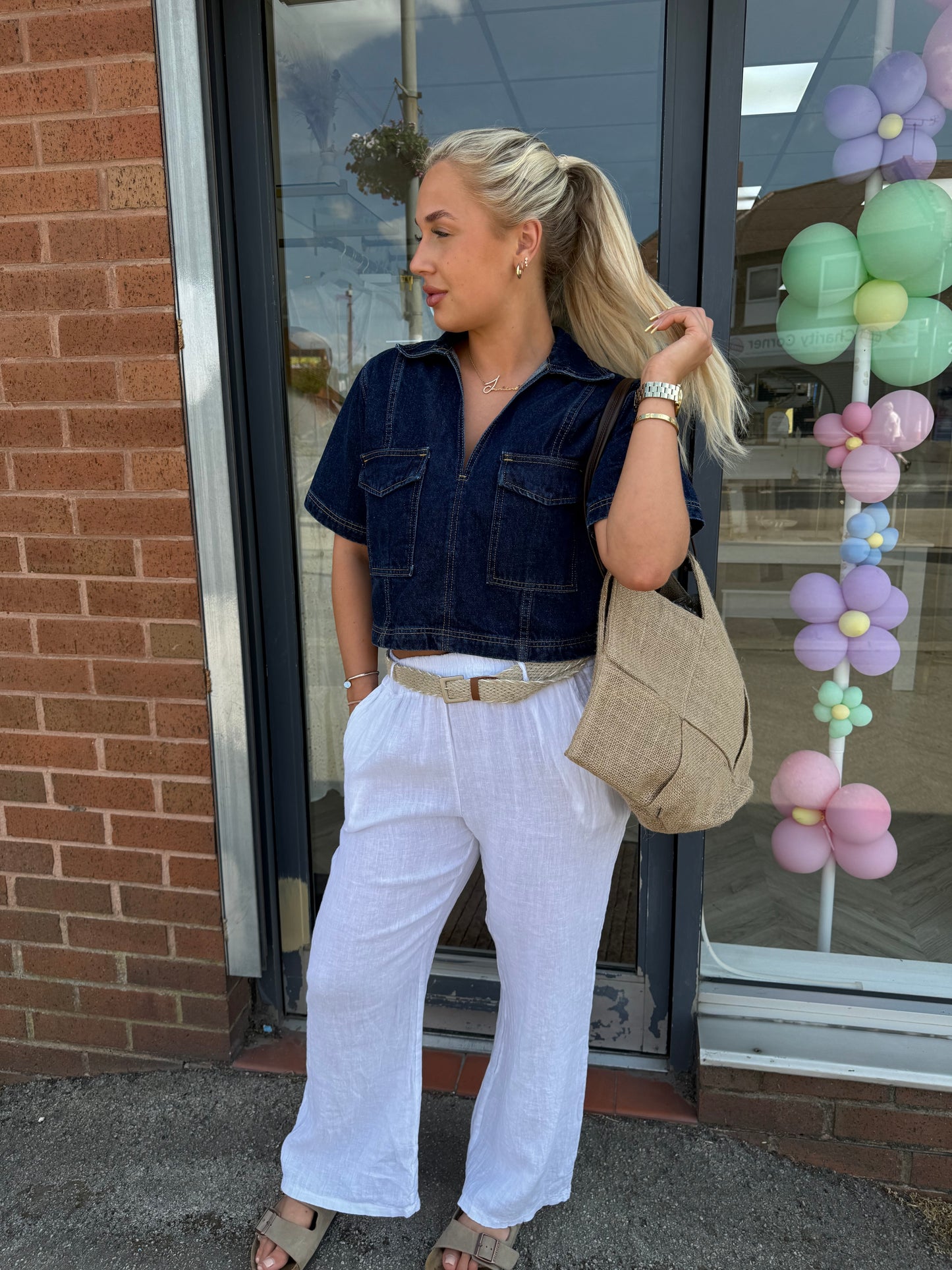 Trista Denim Top