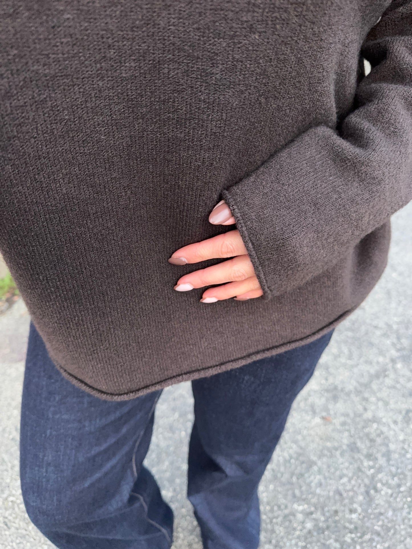 Erika Long Sleeve Turtle Neck Sweater - Dark Brown