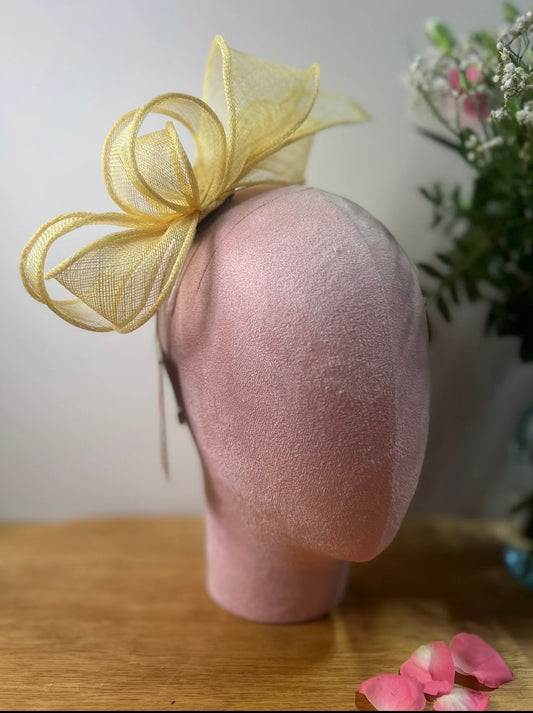 Masia Fascinator Headband - Lemon