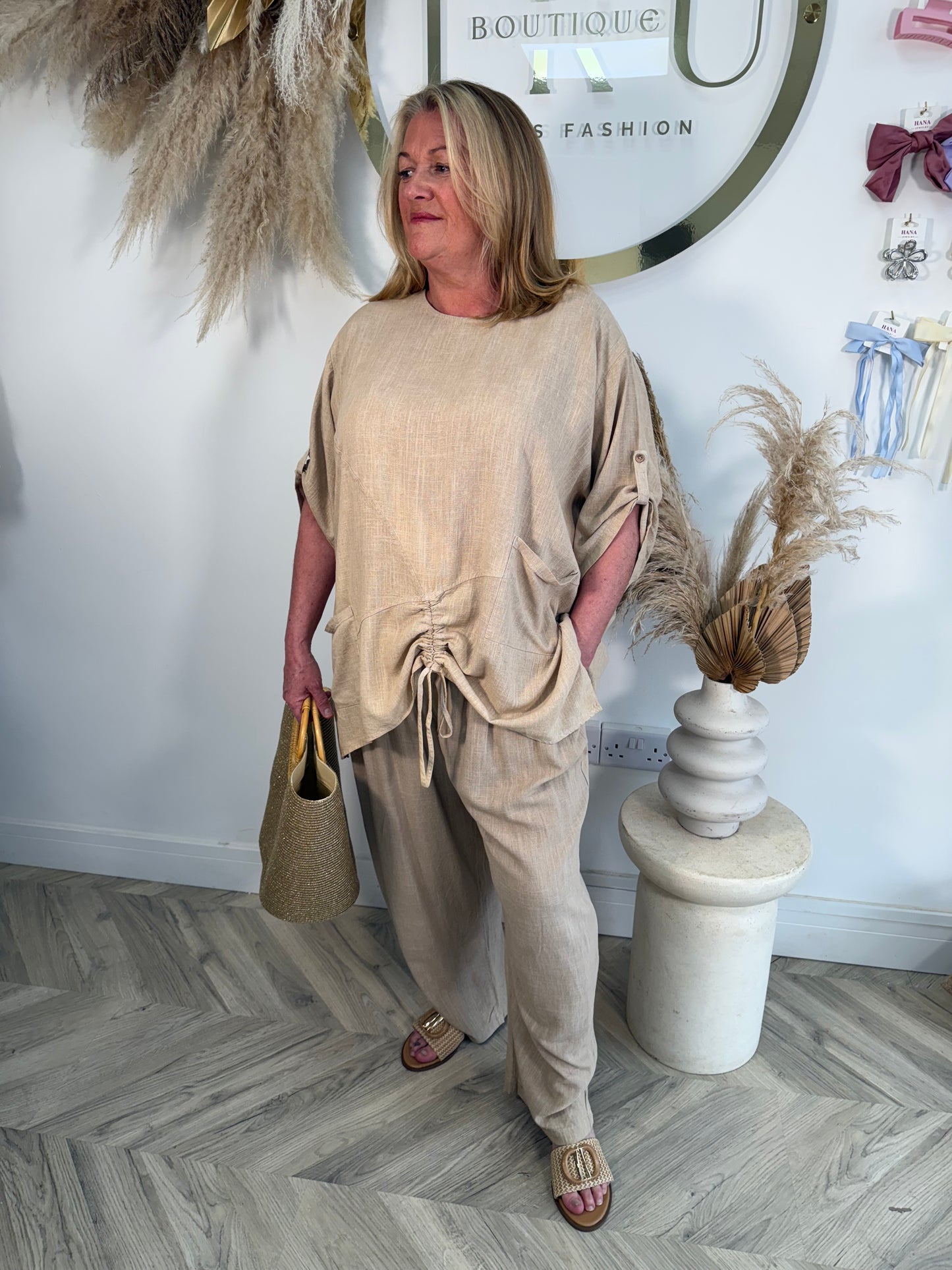 CURVE Natalie Linen Ruched Two Peice