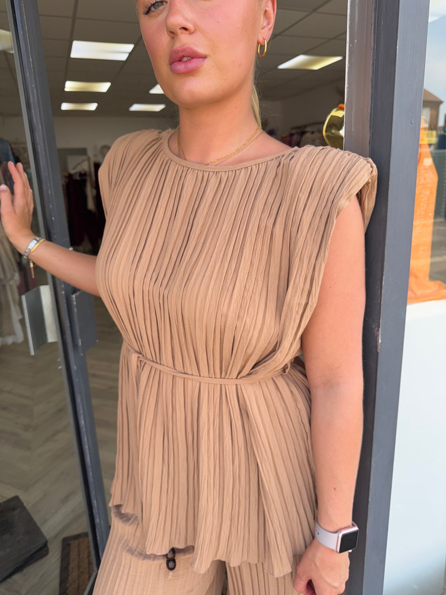 Vivienne Pleated Co-ord - Camel