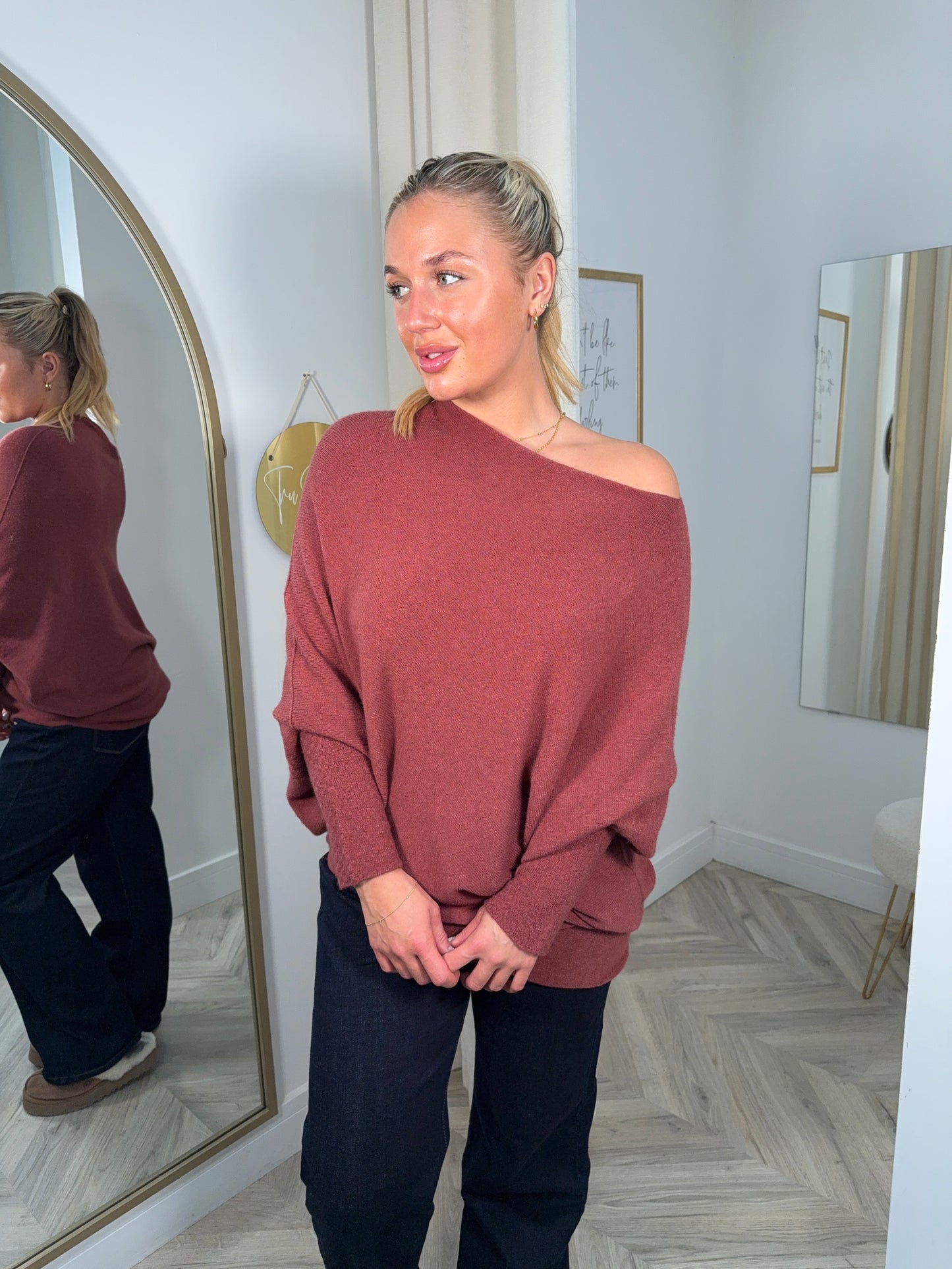 Vintage Rose Erika Asymmetric Jumper