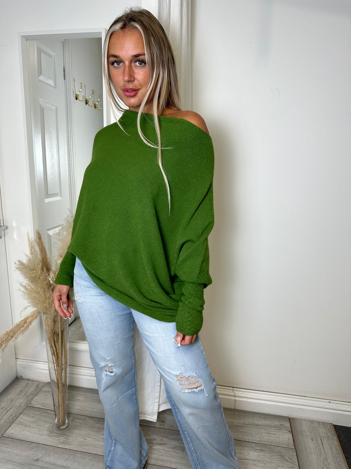 Forest Green Erika Asymmetric Jumper