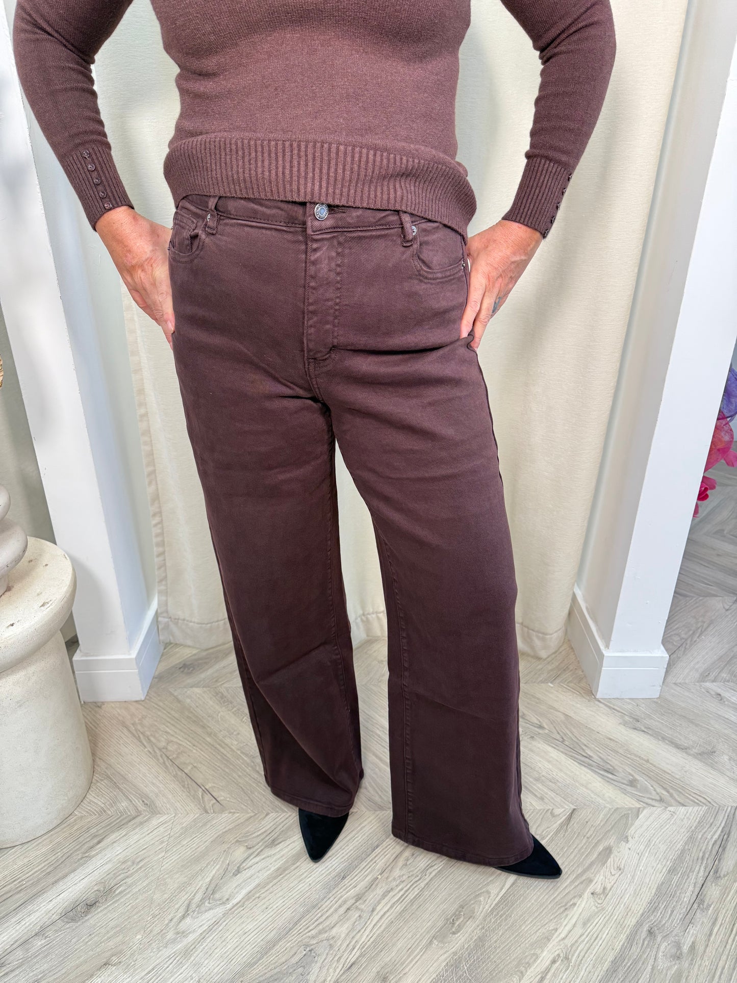 Greta Brown Stretchy Jeans