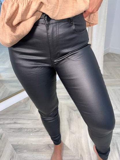 Black Leather Jeans