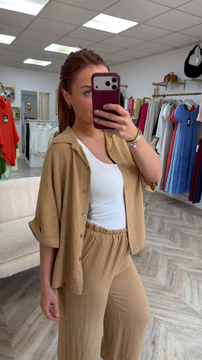 Arabella Buttoned Shirt - Camel