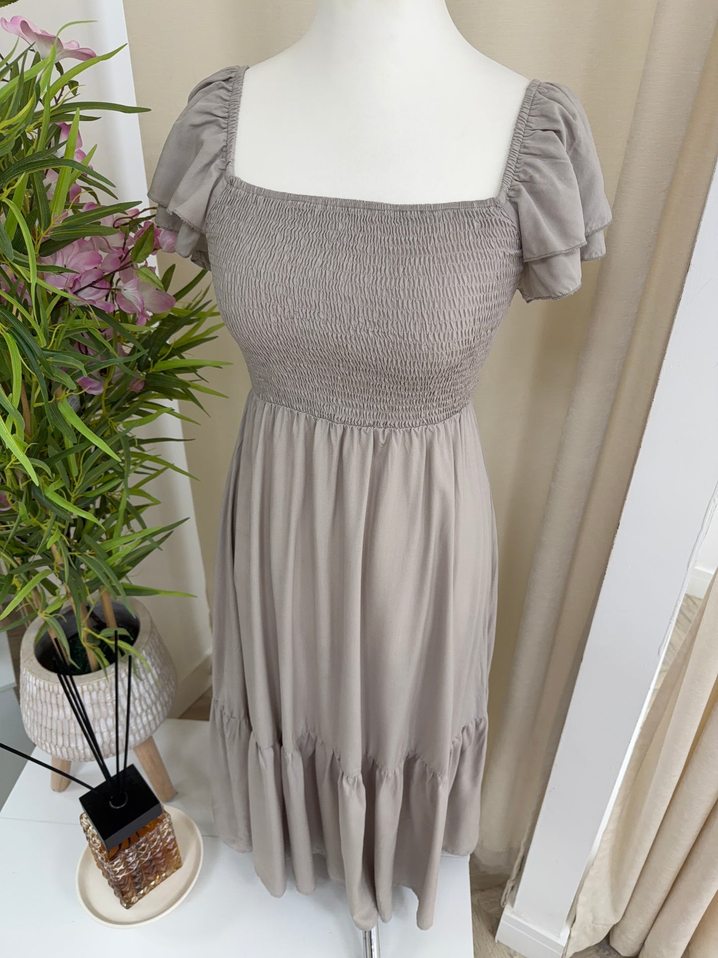 Florence Smock Midi Dress - Chestnut