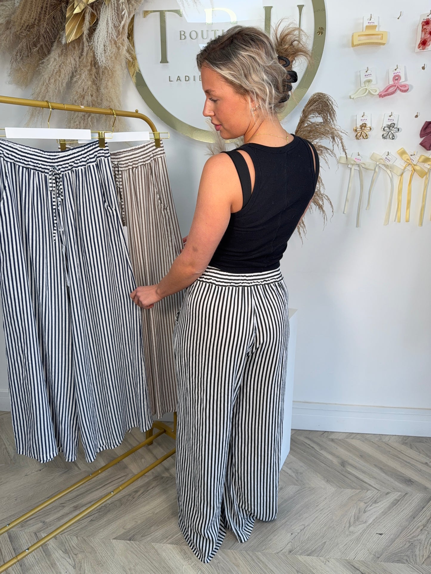 Stripped Linen Trousers