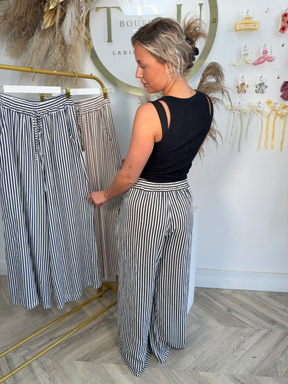 Stripped Linen Trousers
