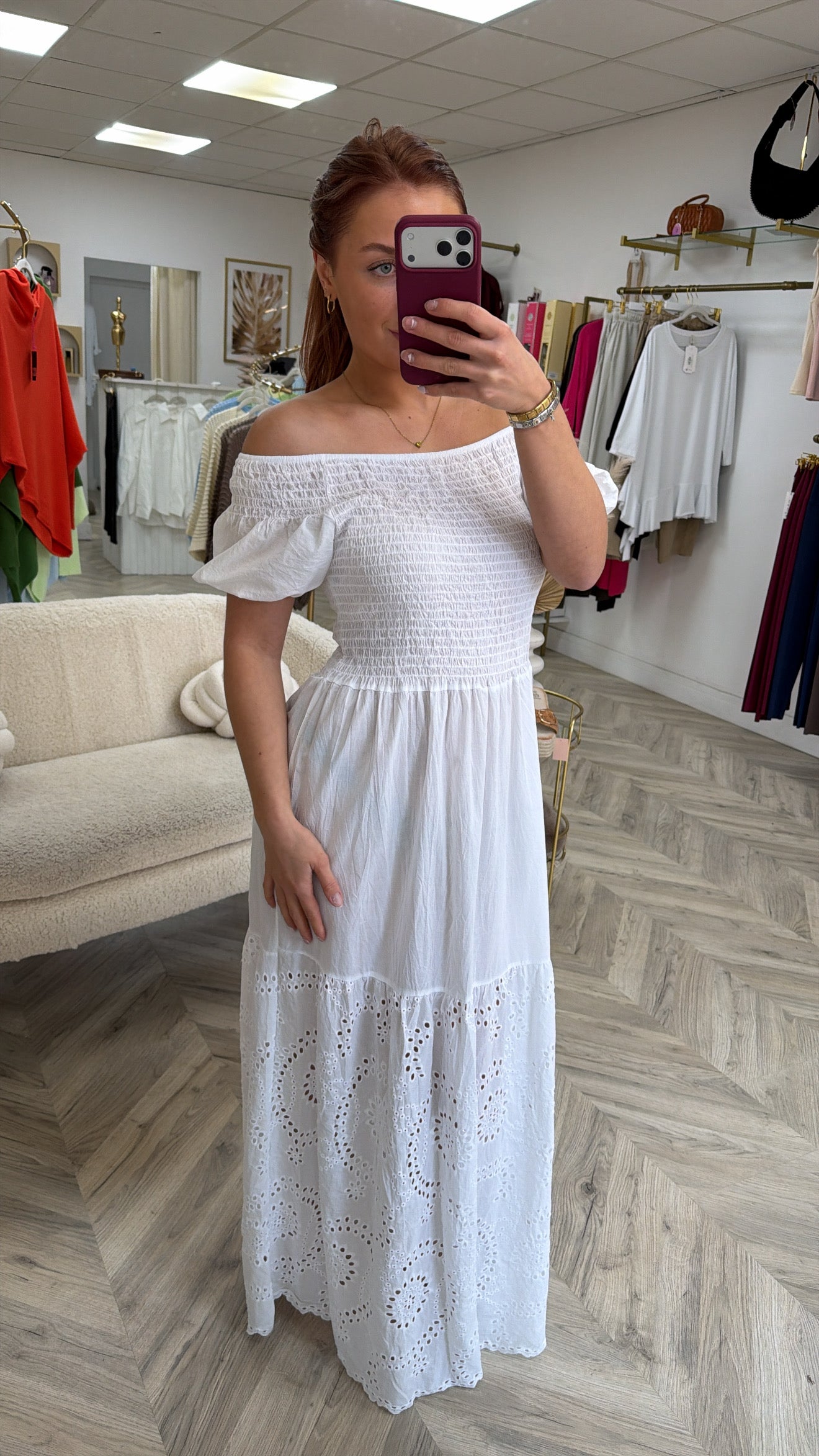 Lottie Puff Sleeve Maxi Dress - White