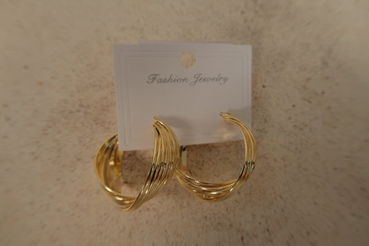 Gold Stacey Hoops