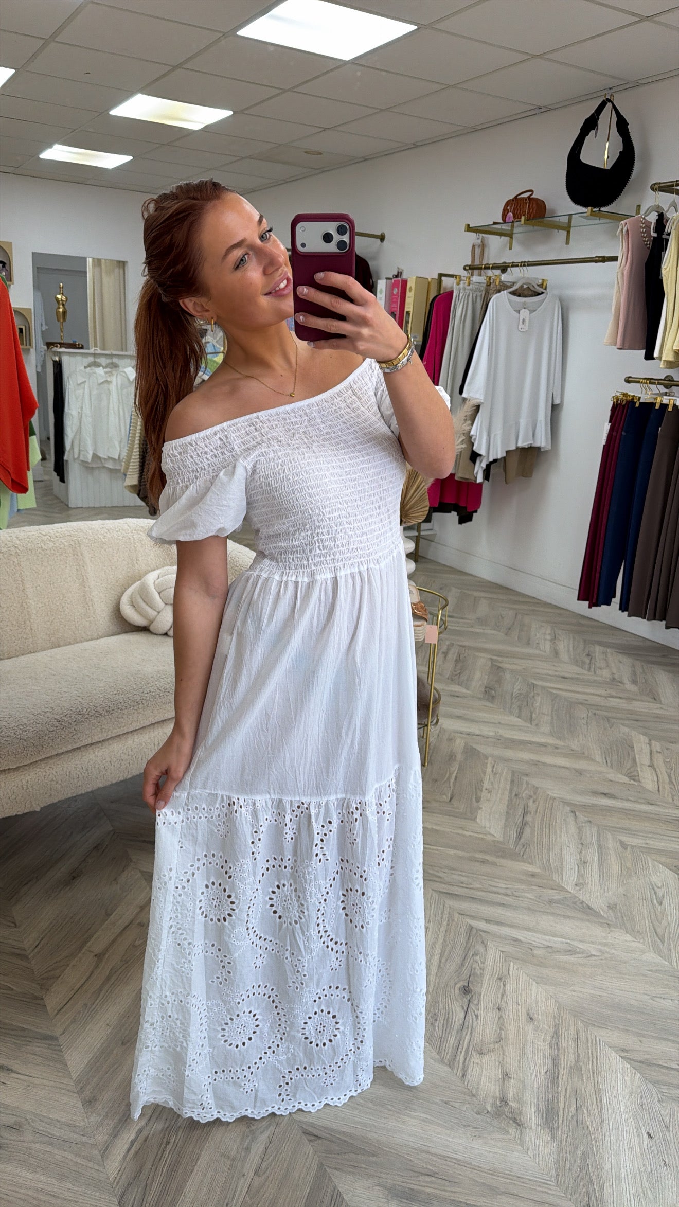 Lottie Puff Sleeve Maxi Dress - White