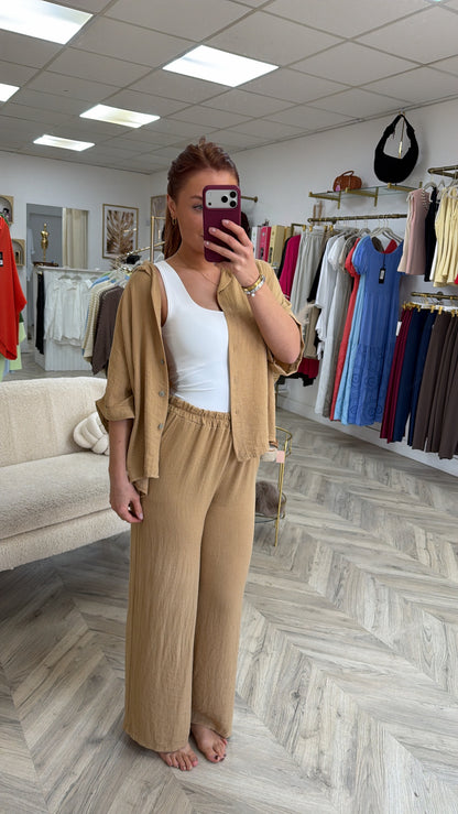 Arabella Buttoned Shirt - Camel
