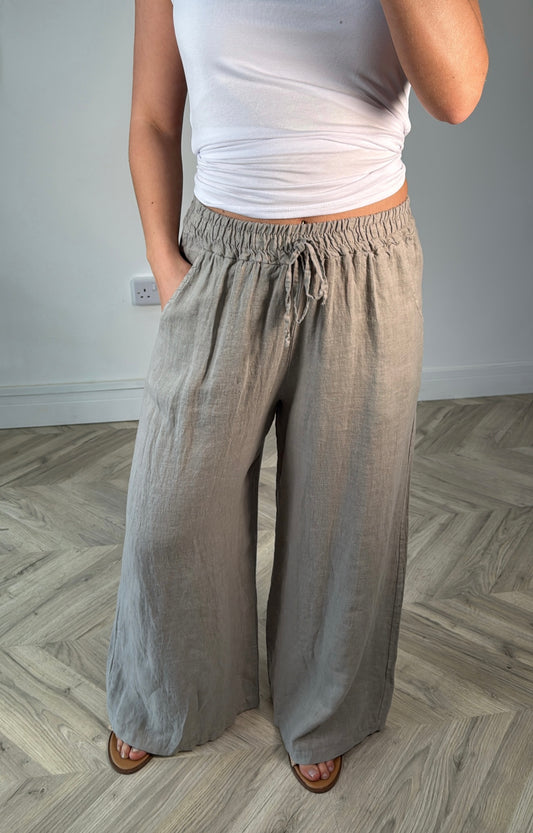 Layla Linen Trousers - Sand