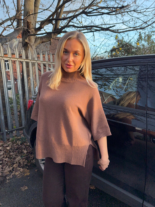 Erika 3/4 Sleeved Turtle Neck Sweater