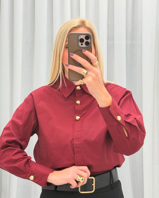 Burgundy Gold Buttoned Shirt