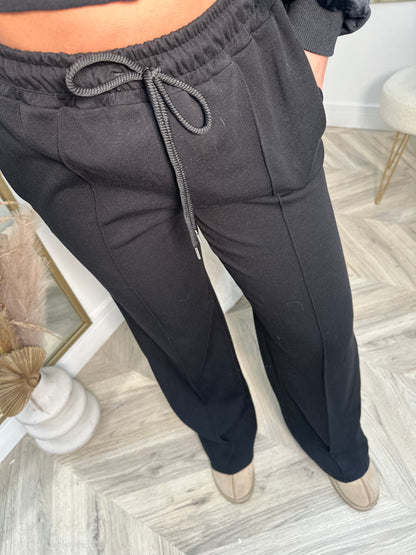 Chloe Lined Joggers - BLACK