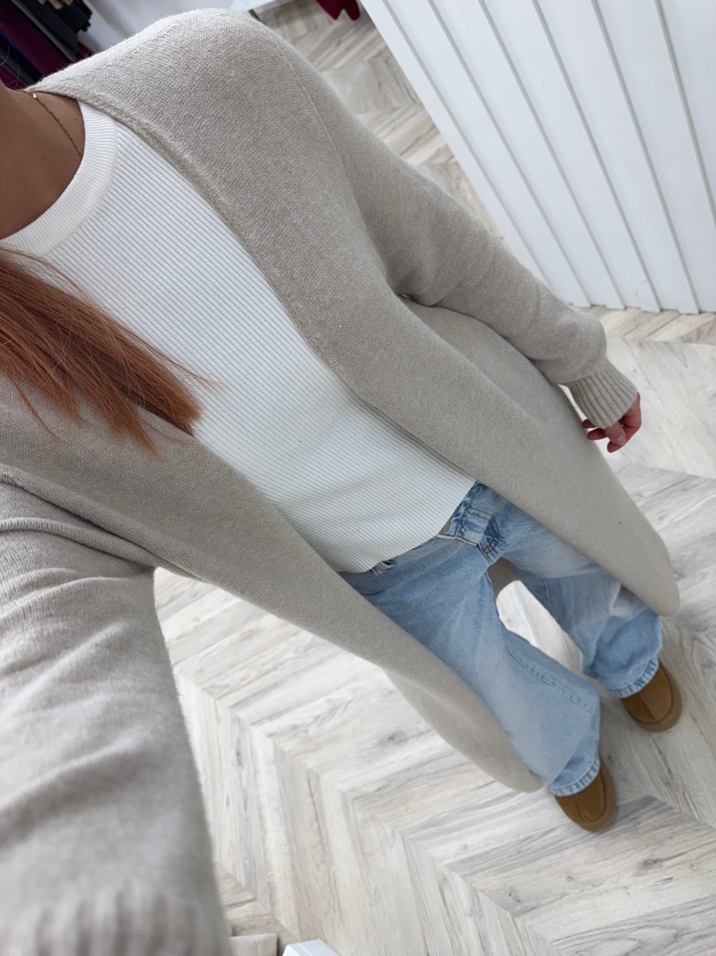 Erika Long Maxi Cardigan - Beige